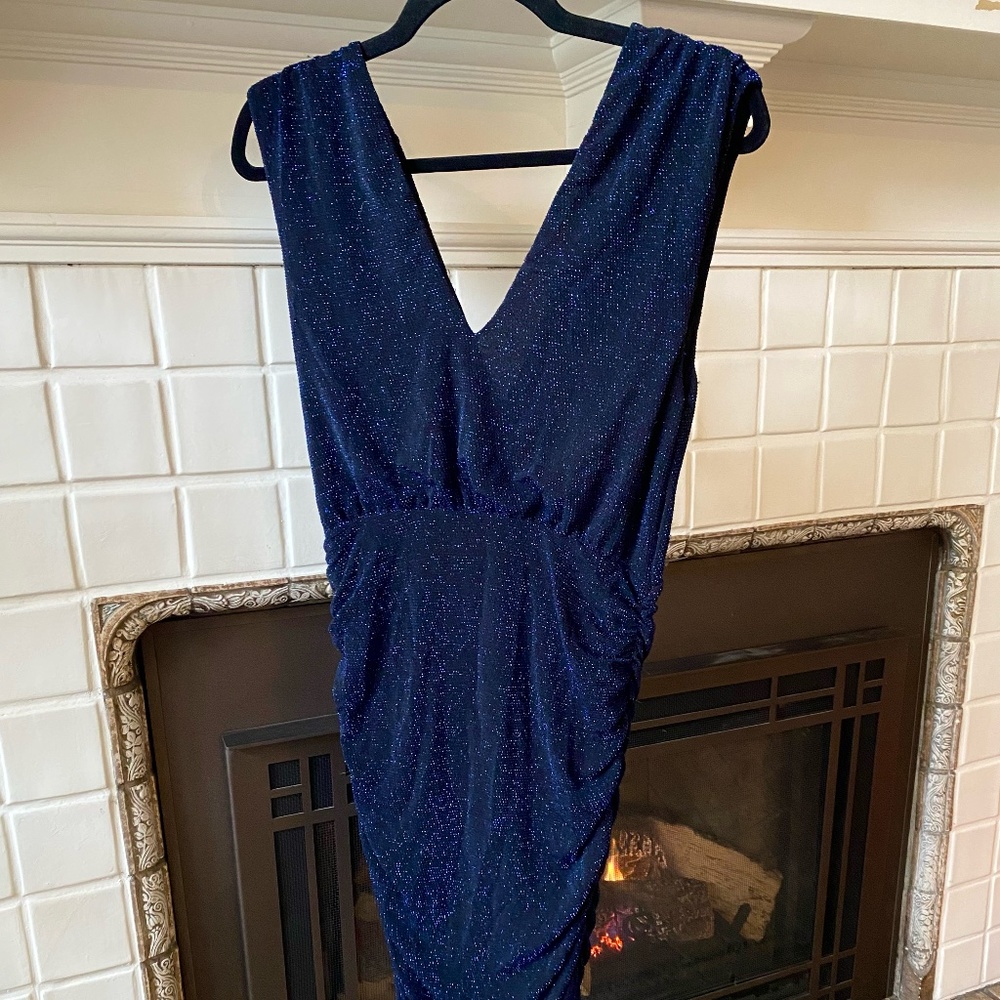 Alice + Olivia Keely Ruched Shimmer Dress